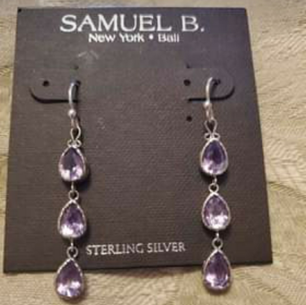 Samurl b sterling silver amethyst earings